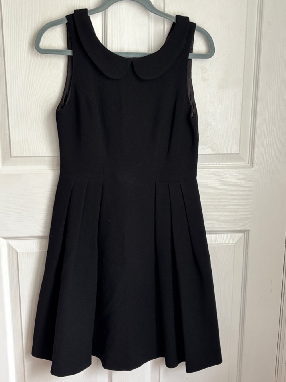 Eva Franco Black Sleeveless Dress Peter Pan Collar Fit flare size 6 Wednesday